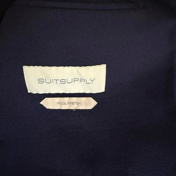 SUITSUPPLY Havana Patch UL suit jacket Men's 40s Wool Stretch Navy Blue